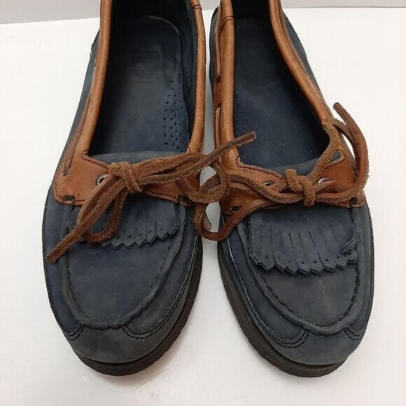 Stylish Blue and Brown Women's Loafers - Picture 5 of 16